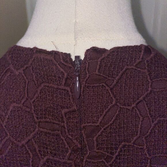 Diane Von Furstenberg DVF 4 authentic Delian Lace Peplum Dress Wine Sleeveless - Picture 9 of 15